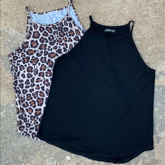 Lou Keith and Sherosa Tops - Two Count High Neck Spaghetti Strap Tops Size L